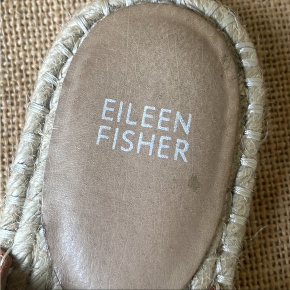 Eileen Fisher Kai Tumbled Leather Espadrille COGNAC Size 7 1/2 Sold Out - Picture 11 of 16